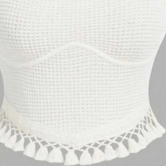 NWOT Boho Tassel Hem Halter Top size 14 - Picture 2 of 5